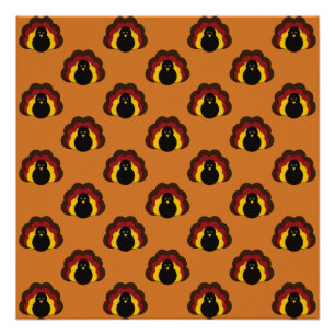 Poster Mignon Thanksgiving Fall Turquie Motif