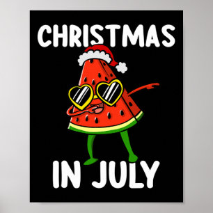 Poster Mignon Watermelon Dabbing Noël en Juillet Été V