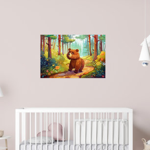 Poster mignonne Amateurs d'ours brun Country nursey