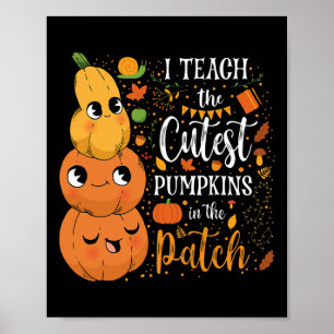Poster Mignonne Automne Enseigner Citrouille Cutest Dans 