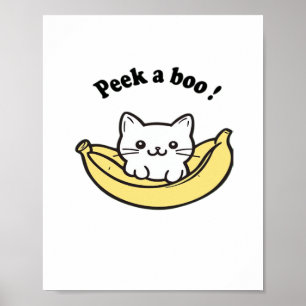 Poster Mignonne, Banane, Peekaboo !, Japon, , Kitten