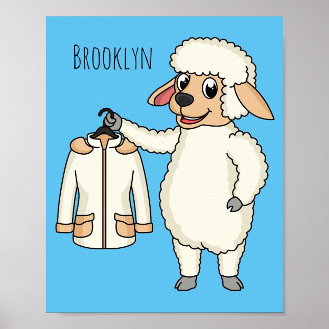 Poster Mignonne brebis avec blouson (Devant)