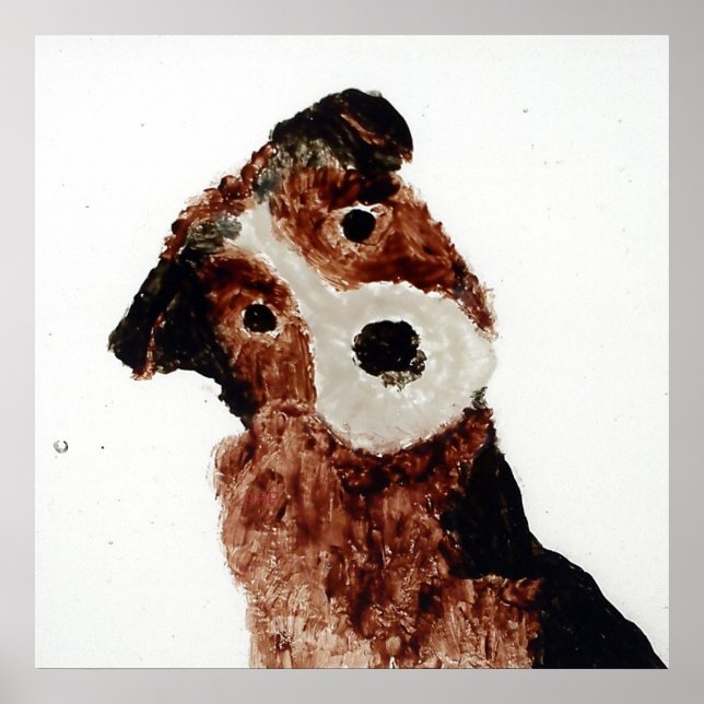 Poster Mignonne Chien Peinture Terrier (Devant)