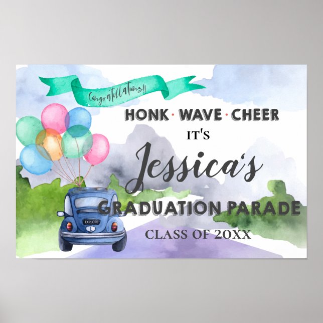 Poster Mignonne Classe De 2022 Conduire Par Graduation Pa (Devant)