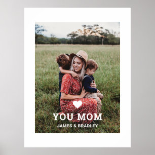Poster Mignonne COEUR T'AIME MÈRE Fête des Mères Photo