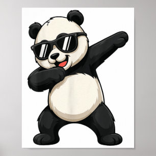 Poster Mignonne Dabbing Panda Tenue Garçon Ados Hommes Da