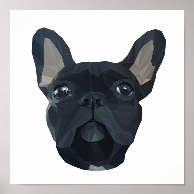 Poster Mignonne face de bulldog frenchie (Devant)