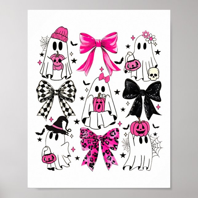 Poster Mignonne Ghost Coquette Aesthétique Vaches roses M (Devant)