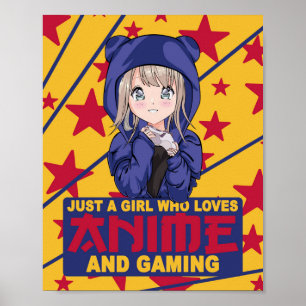 Poster Mignonne Japonaise Anime Et Jeu Kawaii Neko Girl