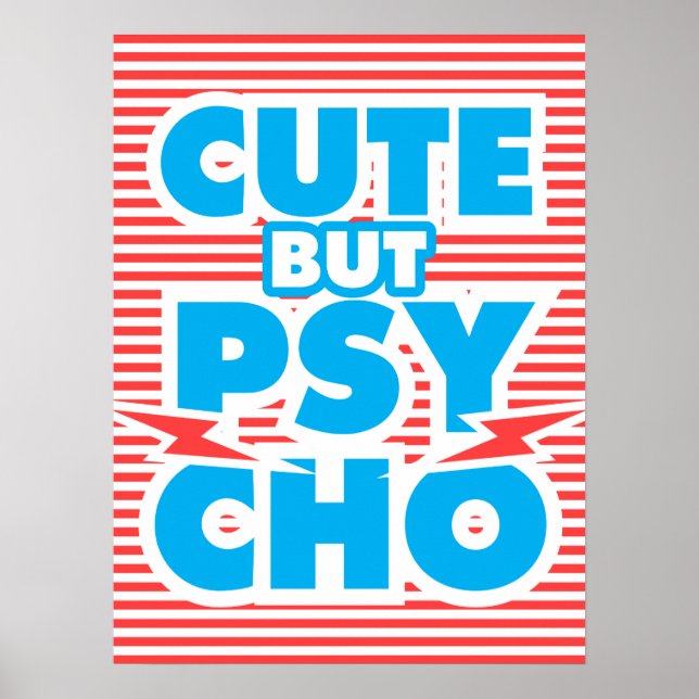 Poster Mignonne Mais Psycho, modèle 2 (Devant)