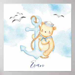 Poster Mignonne marin porter bébé