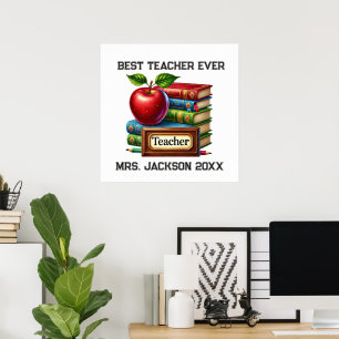 Poster Mignonne Meilleure Enseignante jamais ajouter nom