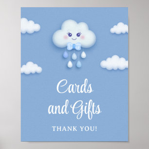 Poster Mignonne nuage blanc moelleux neuf cartes et cadea