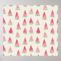 Mignonne pastèque : motif d'aquarelle transparente