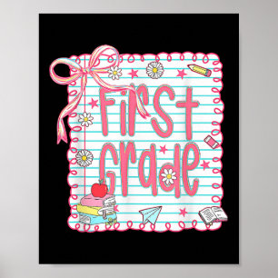 Poster Mignonne rentrée scolaire en première année Preppy
