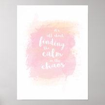 Mignonne Trouver calme dans le chaos aquarelle cal