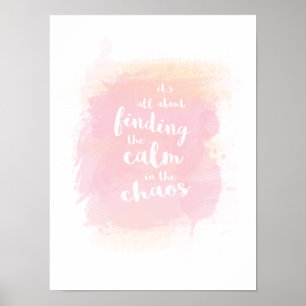 Poster Mignonne Trouver calme dans le chaos aquarelle cal