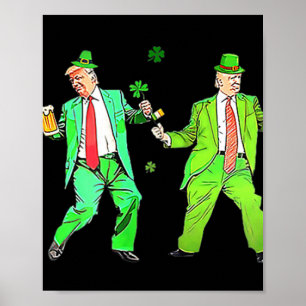 Poster Mignonne Trump Danse St Patricks Day Funny Trump P