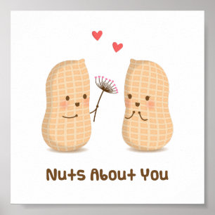 Poster Mignons arachides fou de toi jeu de mots humour d'