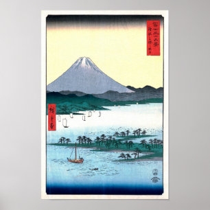 Poster Miho Matsubara Vue sur Fuji Hiroshige Fine Art