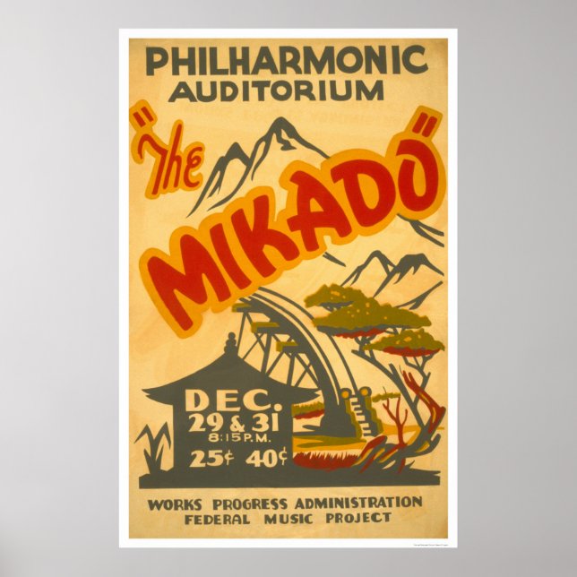 Poster Mikado Philarmonic 1938 WPA (Devant)