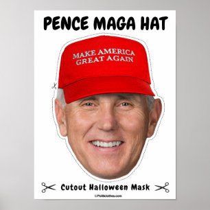 Poster Mike Pence MAGA Casquette Masque d'Halloween