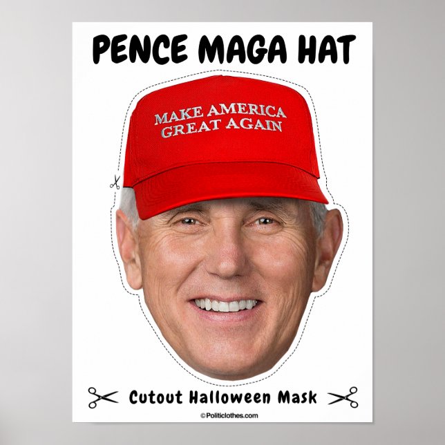 Poster Mike Pence MAGA Casquette Masque d'Halloween (Devant)