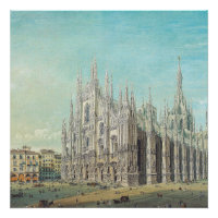 Milan Piazza du Duomo années 1850 par Carlo Bossol