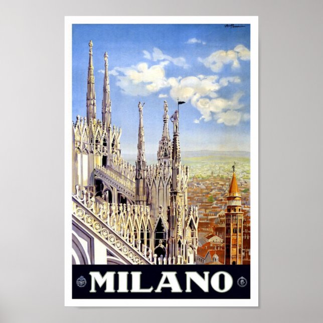 Poster Milano Italie Vintage voyage (Devant)