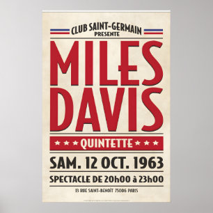 Poster Miles Davis Live à Paris, conception d'impression 