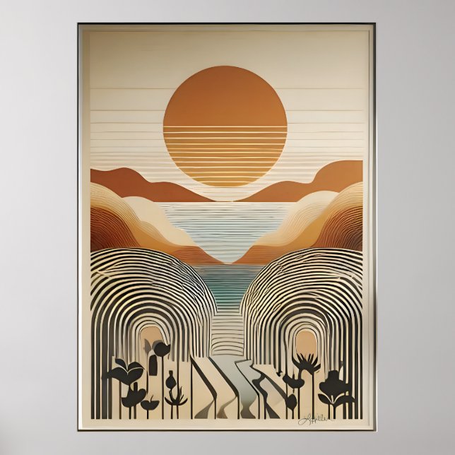 Poster Milieu du siècle Art moderne Spring Valley Lake Su (Devant)