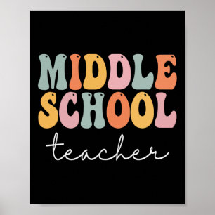 Poster Milieu Enseignant Retro Super Joyeux Premier Jour