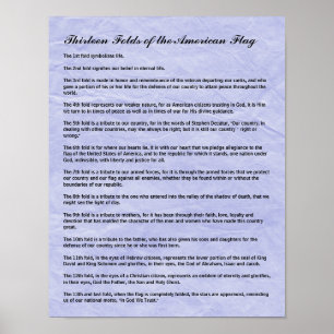 Poster Military Funeral 13 Folds of the American Flag