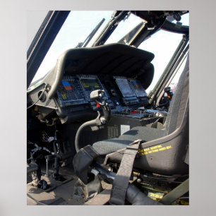 Poster Military Helicopter Cockpit