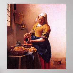Poster Milk maid by Johannes Vermeer