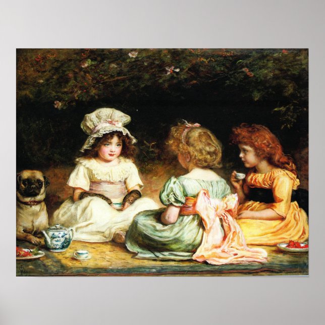 Poster Millais - Thé de l'après-midi 1889 (Devant)