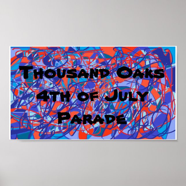 Poster Mille chênes 4 juillet parade, art abstrait (Devant)