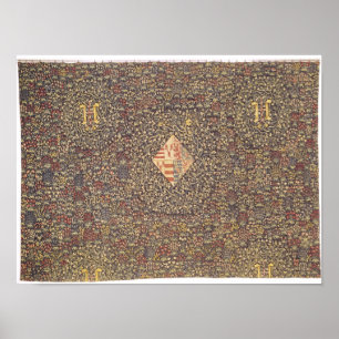 Poster Mille fleurs aux armoiries de