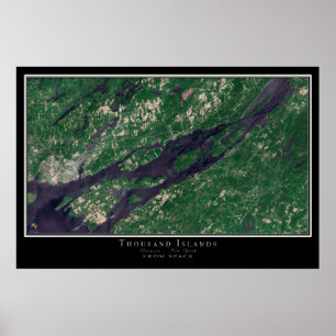 Poster Mille Îles Ontario - New York Carte satellite