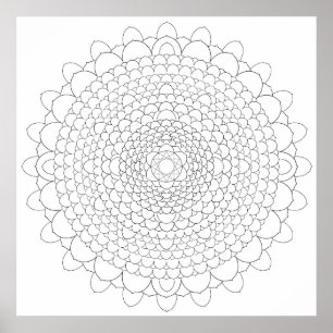 Poster Mille Petal Lotus Mandala