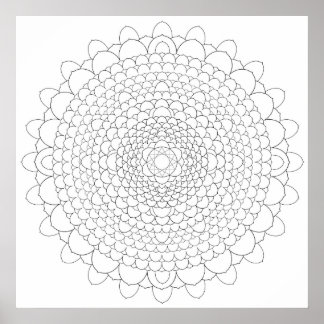 Poster Mille Petal Lotus Mandala
