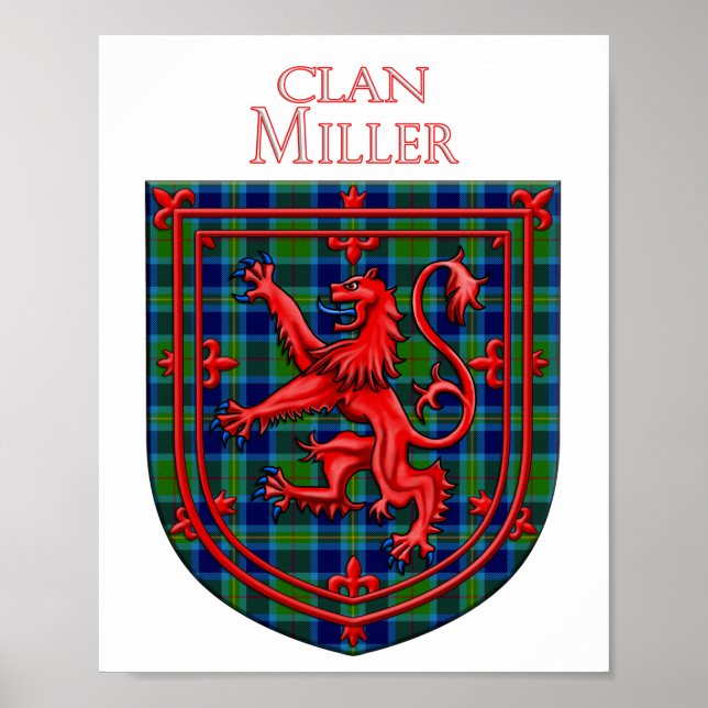 Poster Miller Tartan Scottish Plaid Lion Rampant (Devant)