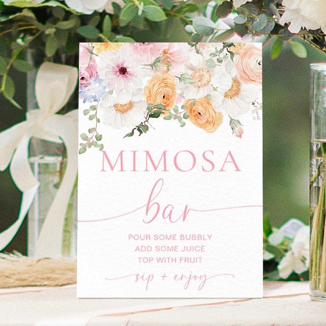 Poster Millie Floral Mimosa (Mimosa Bar Sign Millie Floral )