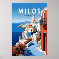 Milos Grèce Voyage Art Vintage