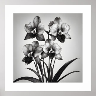 Poster Miltonia Orchidées II Imprimantes d'art monochroma