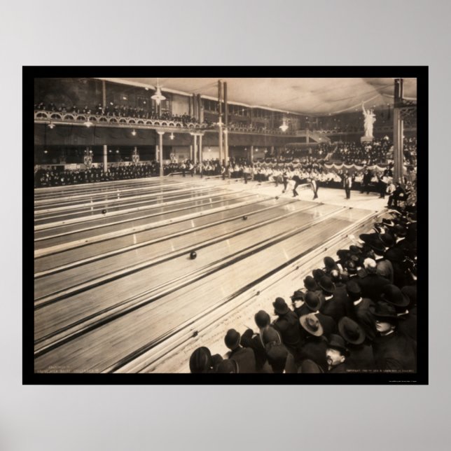 Poster Milwaukee, WI Bowling I Photo 1905 (Devant)