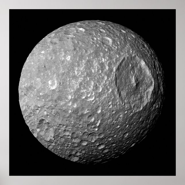 Poster Mimas la lune de Saturne de Cassini Spacecraft (Devant)