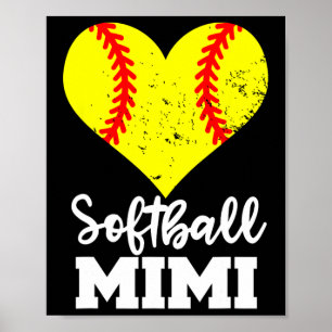 Poster Mimi de softball Mimi de joueur de softball drôle