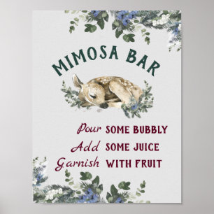 Poster Mimosa Bar Bébé Il fait froid Baby shower extérieu