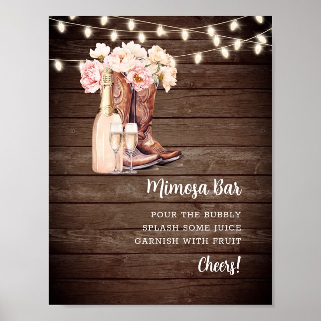 Poster MIMOSA BAR Bottes de cowgirl Fête des mariées Cham (Devant)
